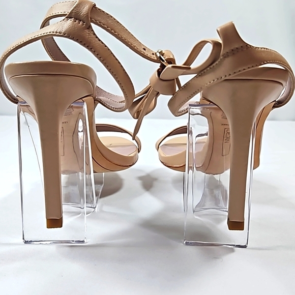 DELTAN Tan Leather Strappy Sandals/Heels Size 10M - Picture 5 of 7